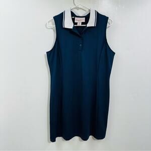 Tommy Bahama Golf Womens Dress Navy Sleeveless Polo Athletic  Size Large
